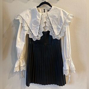 River Island Black and White Formal Dress with Lace